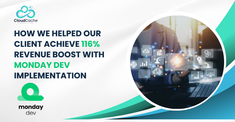 monday dev implementation by CloudCache that helped a tech company achieve 116 percent revenue growth